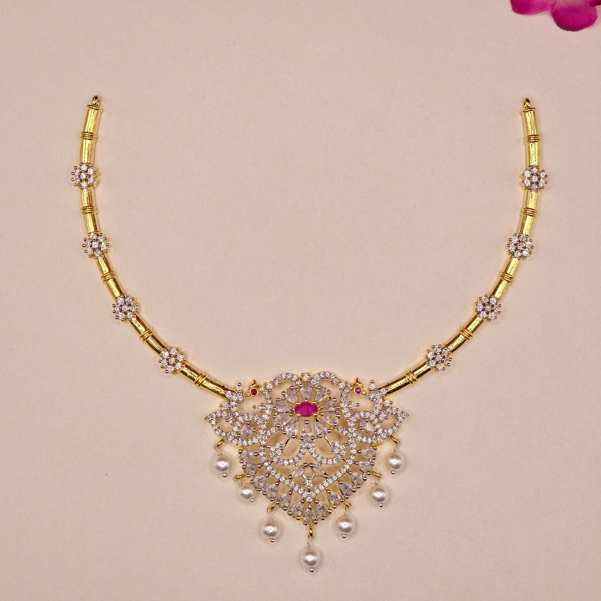 Royal Kundan Pearl Drop Necklace Set
