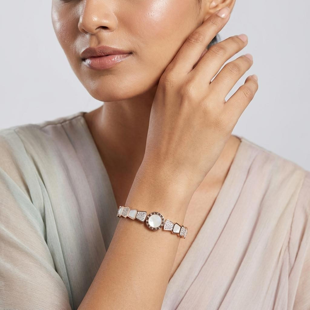 Rose Gold Pearl Crystal Bracelet