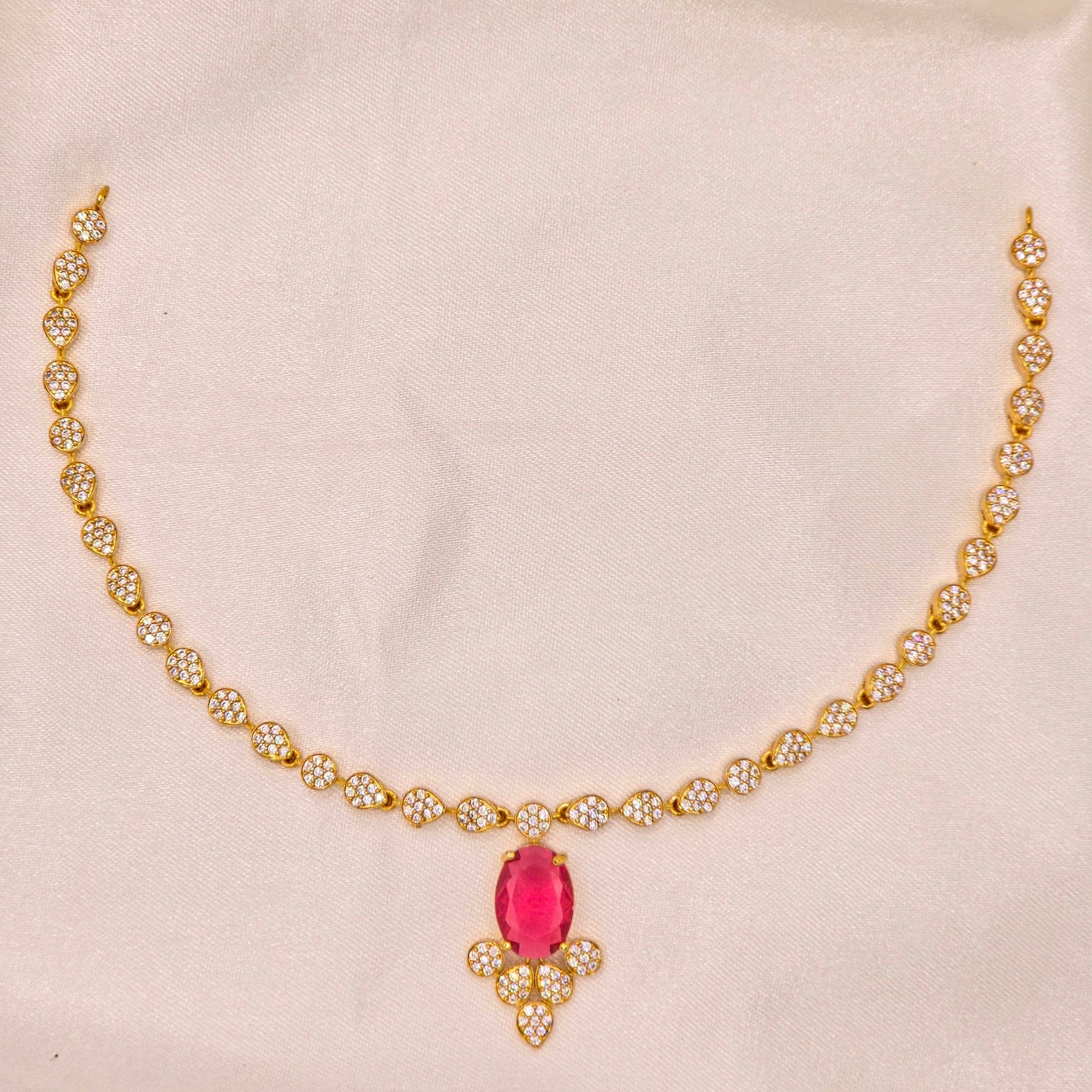 Royal Ruby Vine Drop Necklace Set