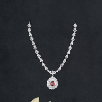 Ruby Silver Cascade AD Neckset