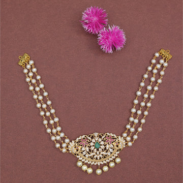 Pearl Emerald Antique Necklace Set