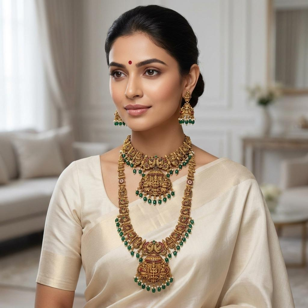 Lakshmi Peacock Bridal Combo Set