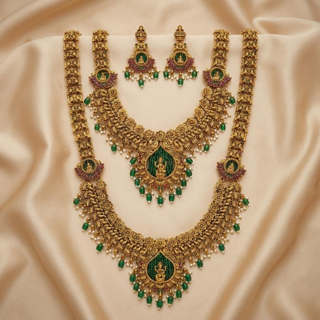 Emerald Lakshmi Bridal Combo Set