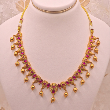 Ruby Peacock Gold Necklace Set