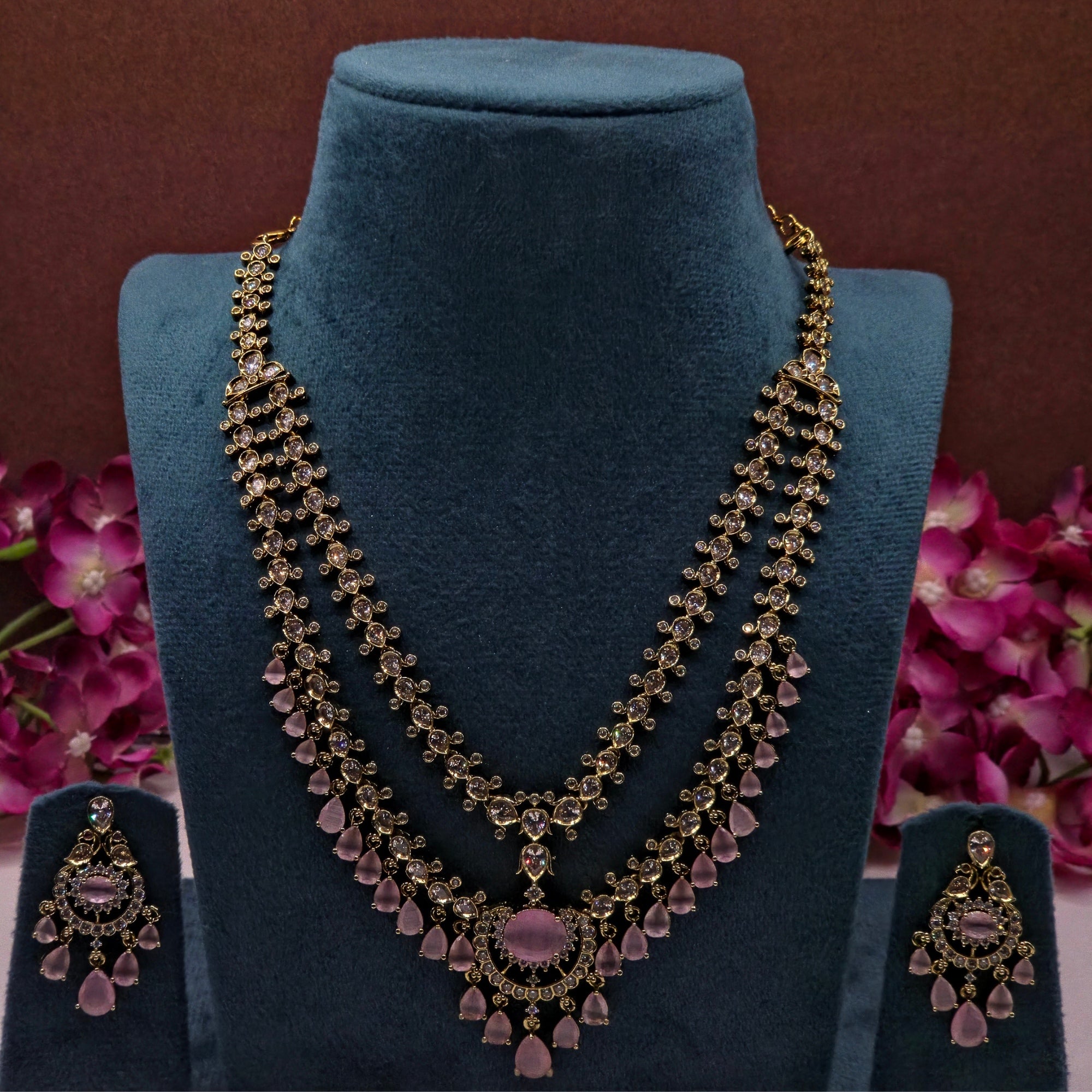 Blush Pink Victorian Layered Haram Set