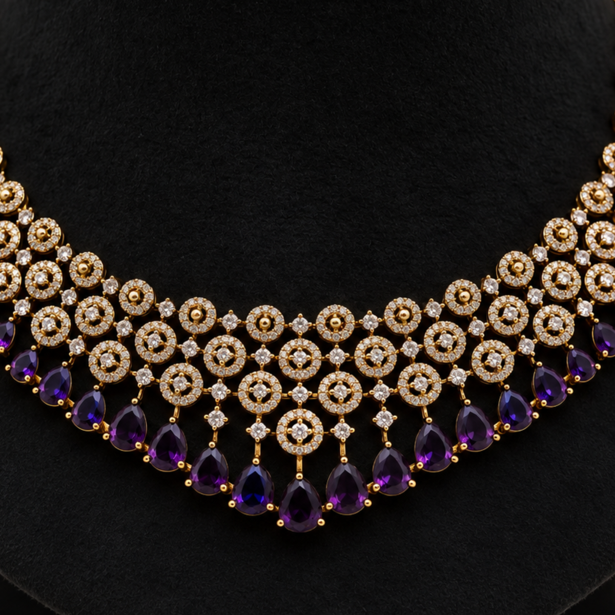 Purple Crystal Bridal Set