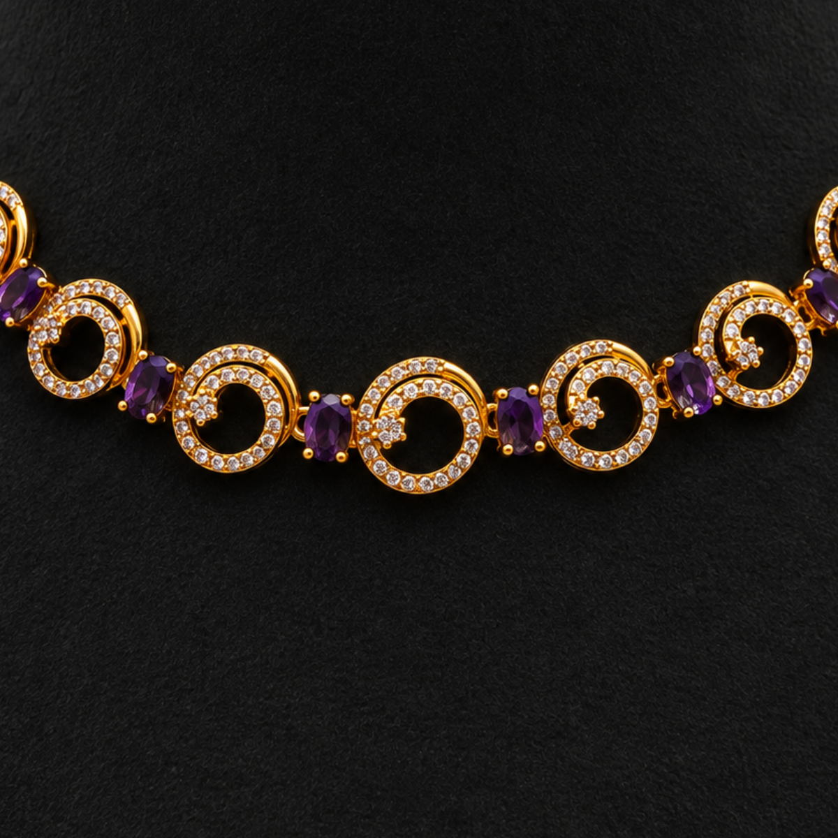 Purple Spiral Elegance Necklace Set