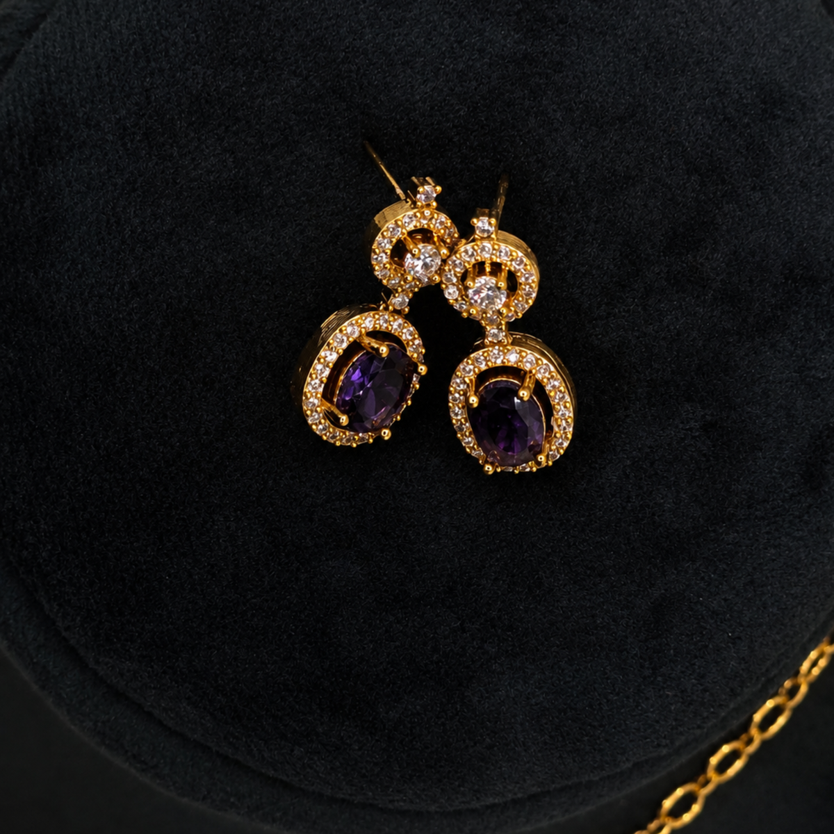 Amethyst CZ Necklace Set