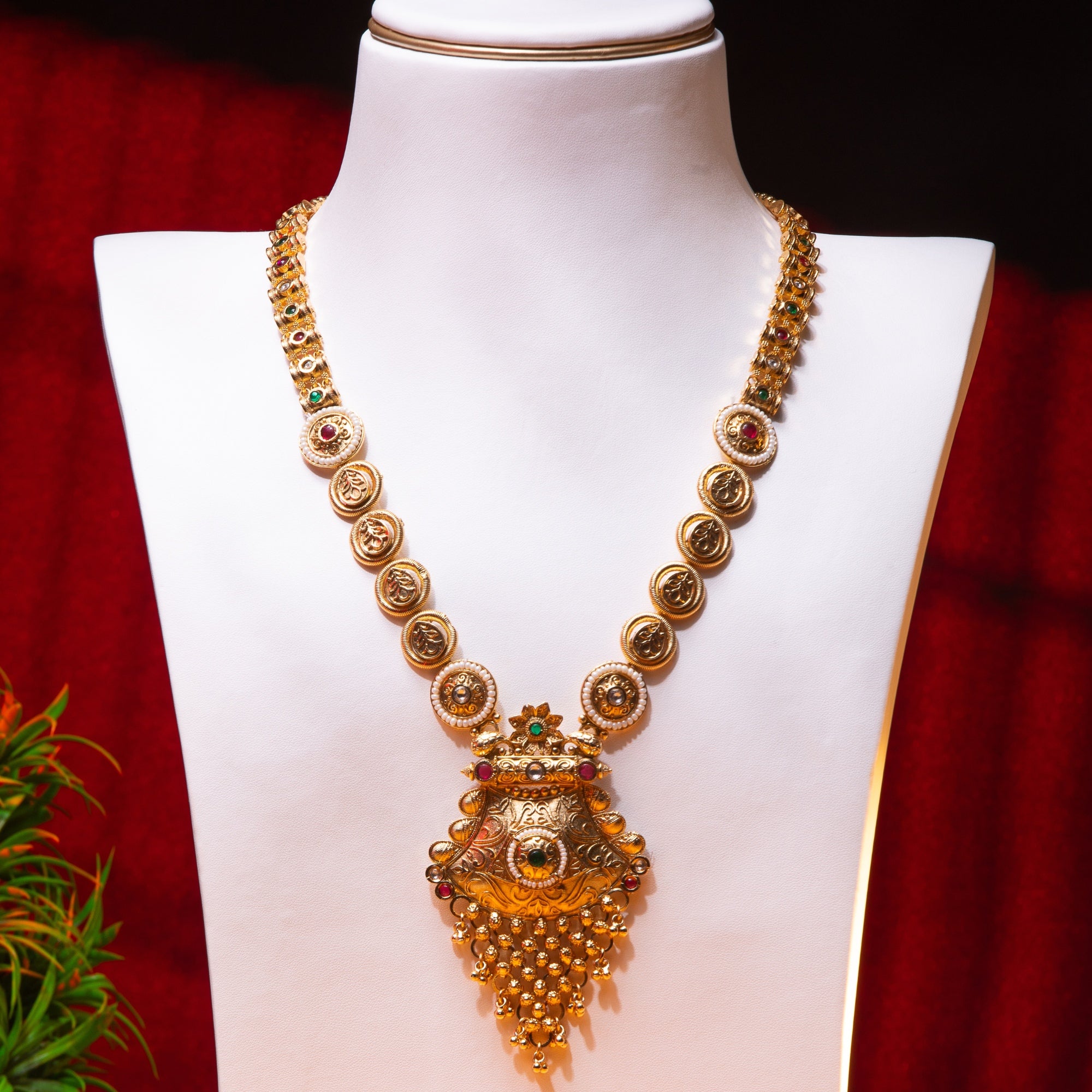 Rajwadi Antique Gold Haaram Set