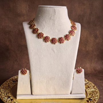 Ruby Floral Kundan Necklace Set