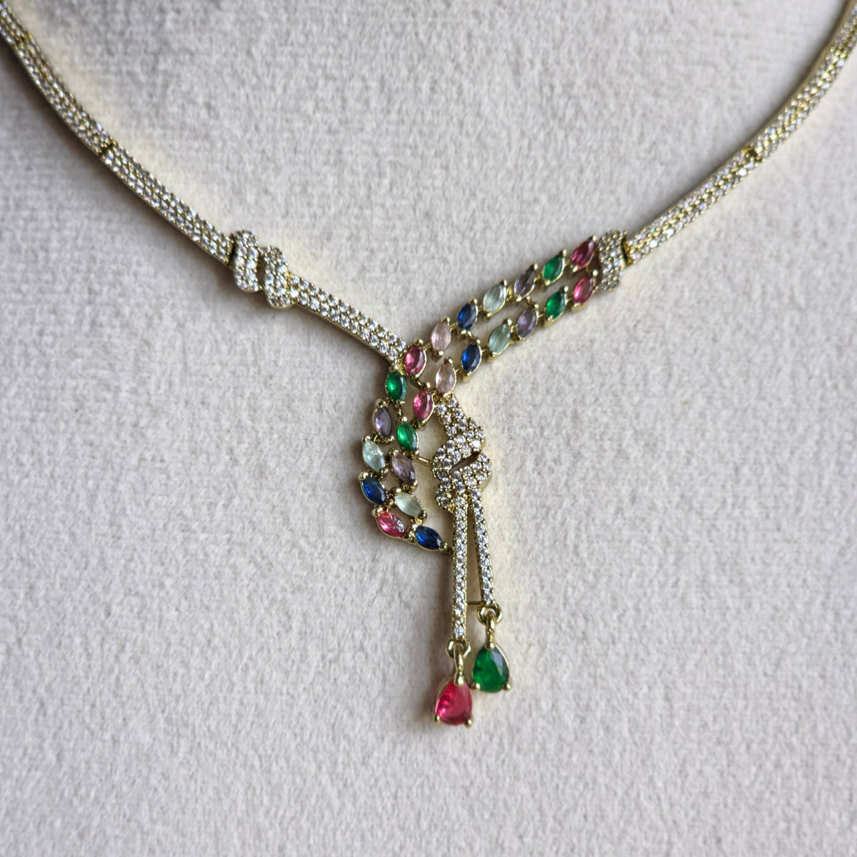 Multicolour CZ Necklace Set