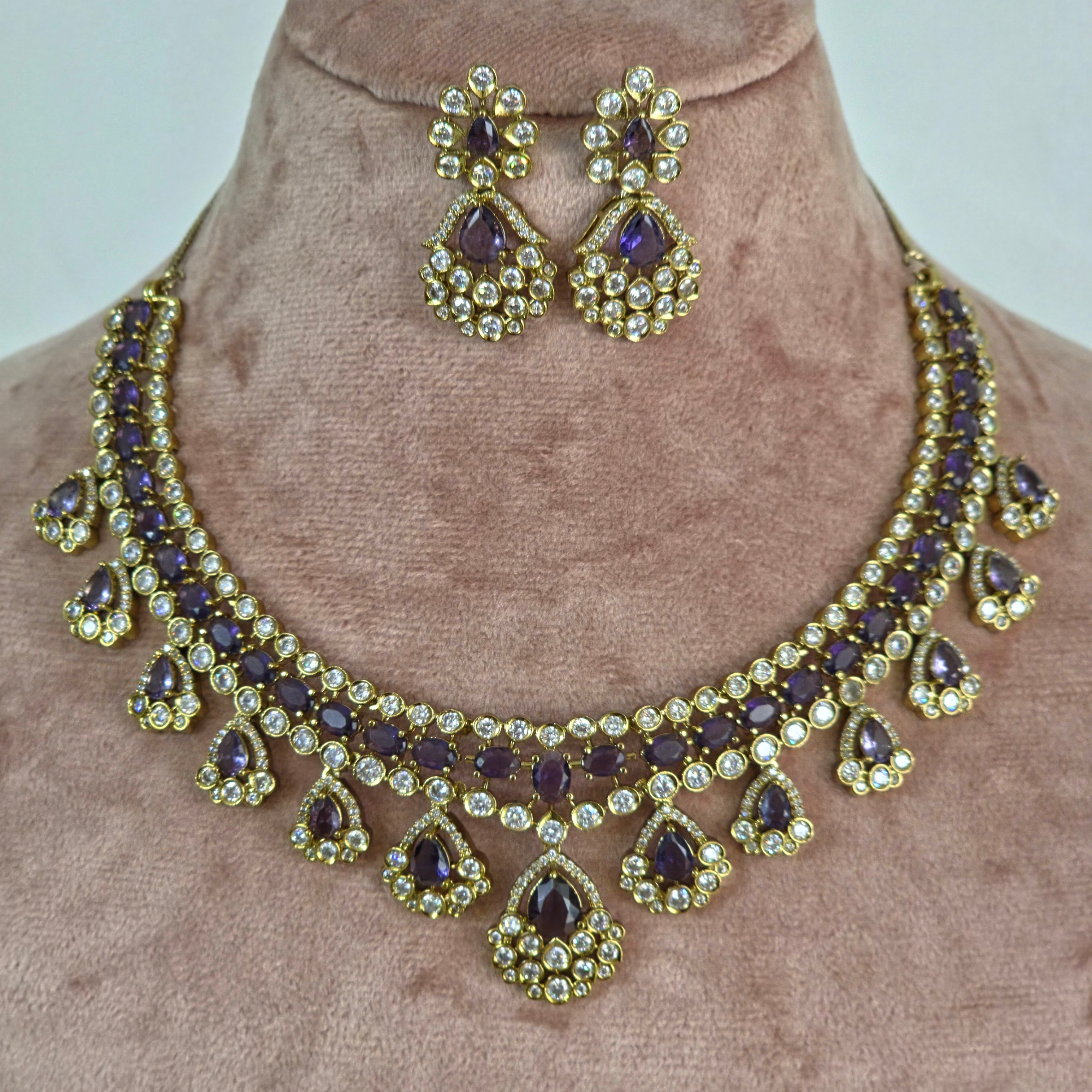 Amethyst Kundan Choker Necklace Set