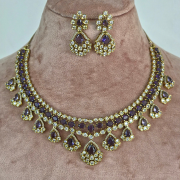 Amethyst Kundan Choker Necklace Set