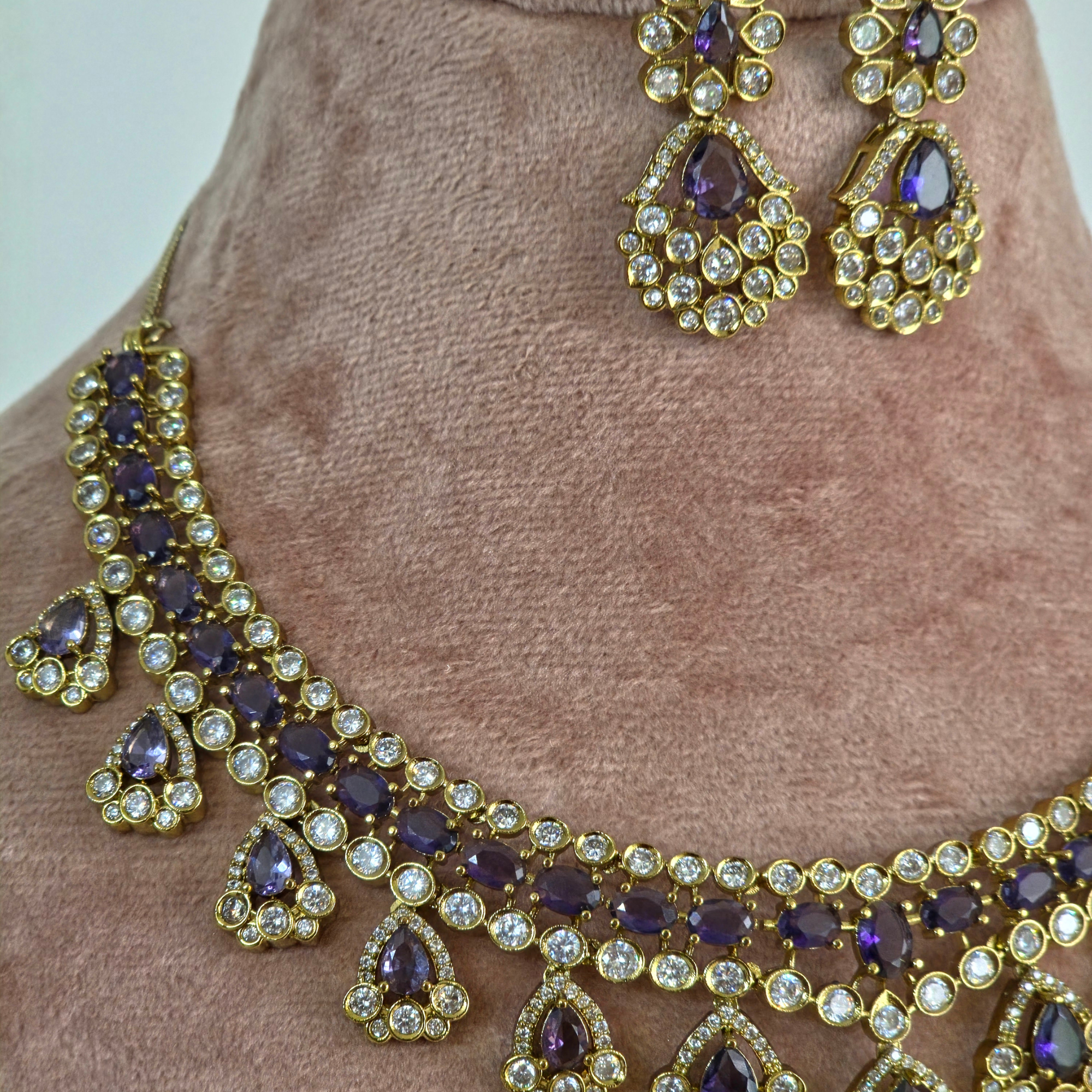 Amethyst Kundan Choker Necklace Set