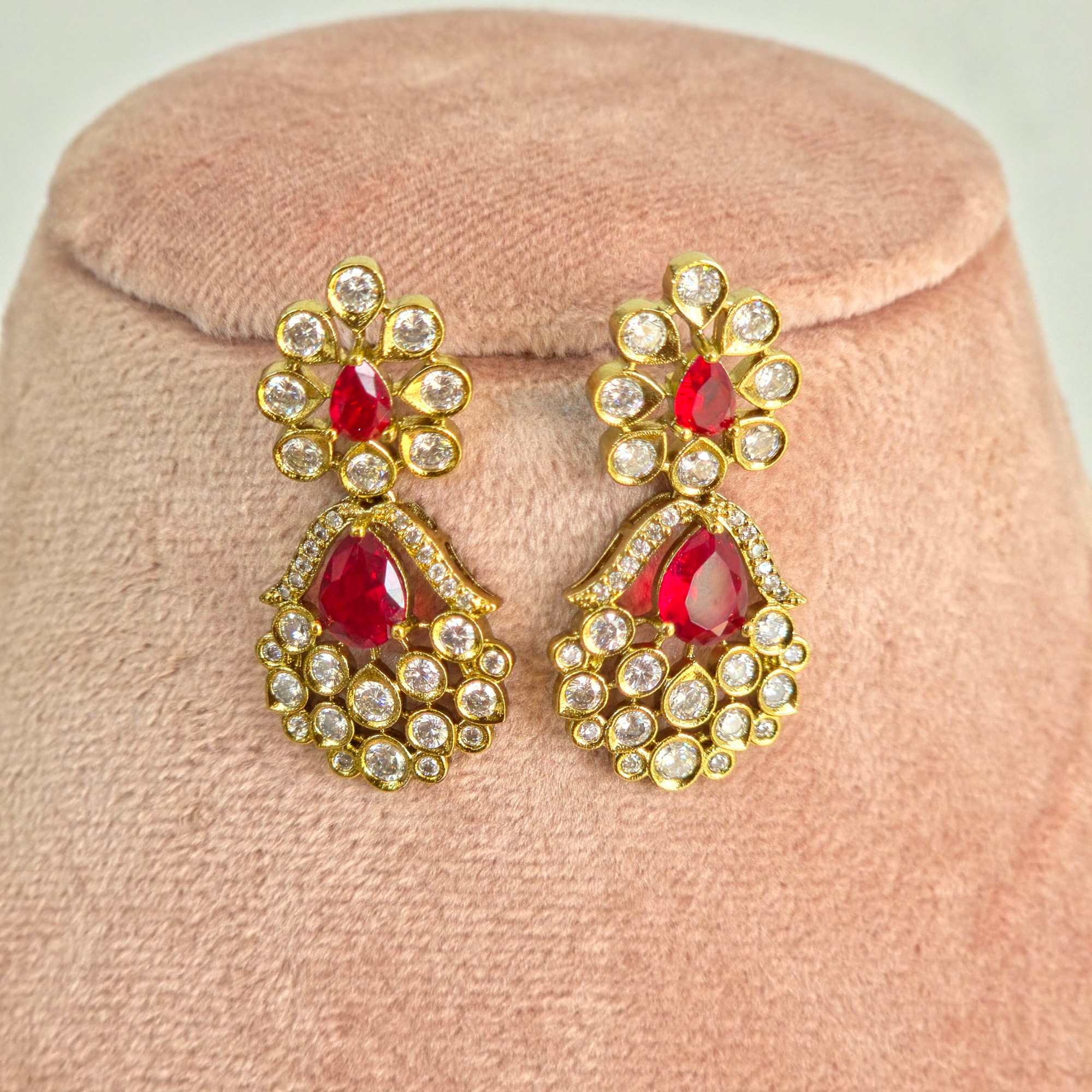 Ruby Kundan Choker Necklace Set