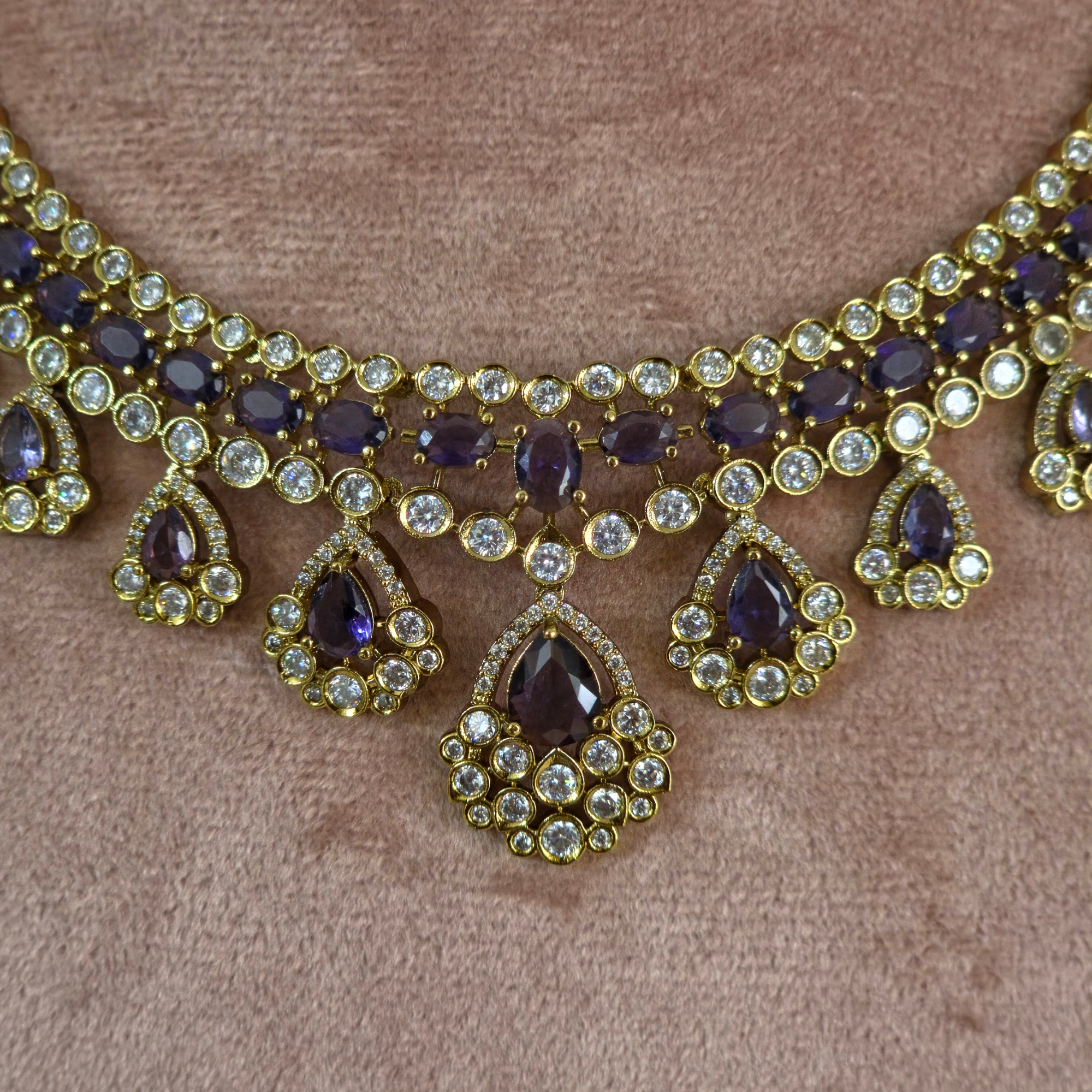 Amethyst Kundan Choker Necklace Set