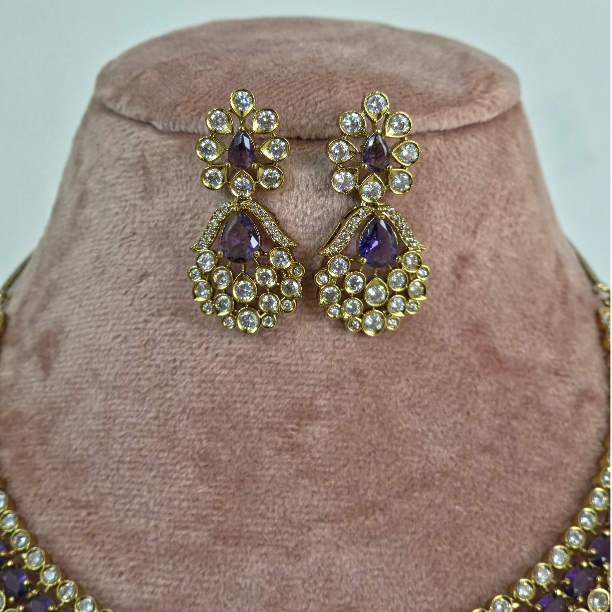 Amethyst Kundan Choker Necklace Set
