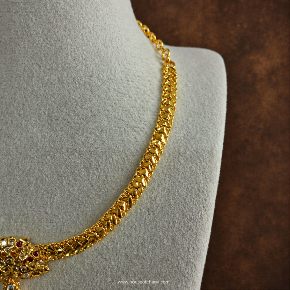 Ruby Pendant  Vintage Attigai Necklace