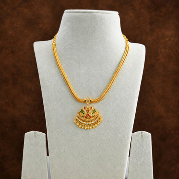Antique Gold Green Ruby Necklace