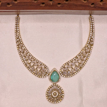 Mint Green CZ Bridal Necklace Set