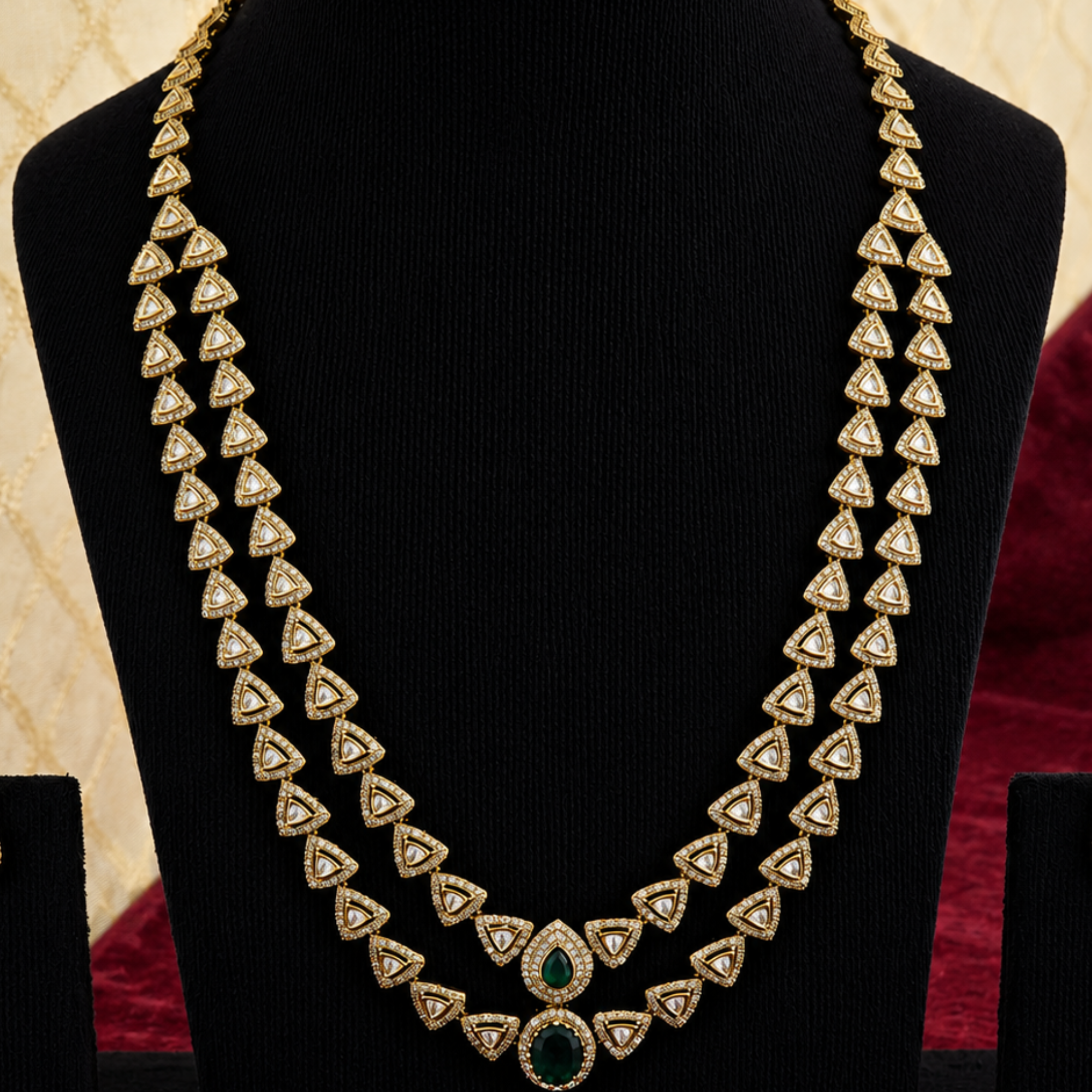Petite Dual-Layer Triangle CZ Necklace Set