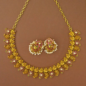 Ruby Peacock Antique Necklace Set