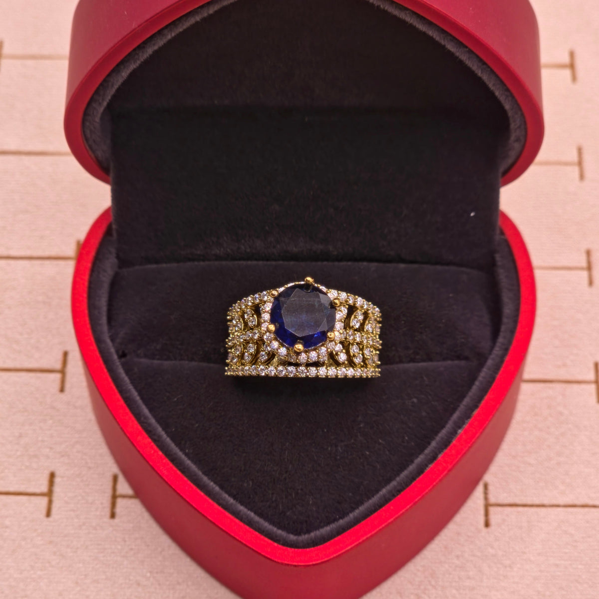 Midnight Sapphire Royale Statement Ring