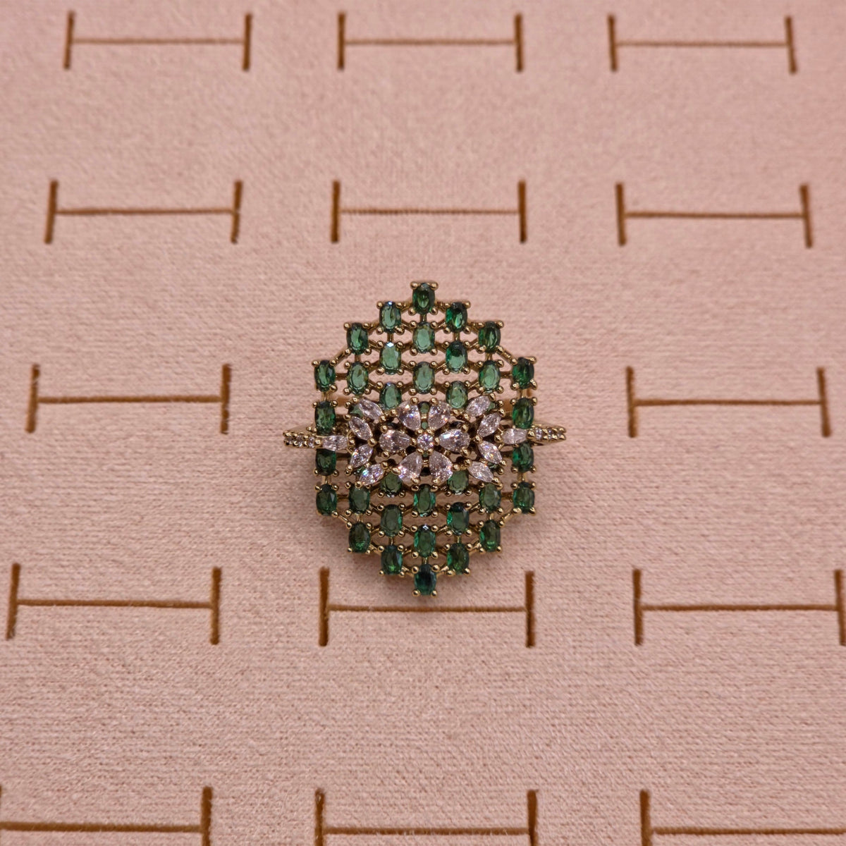 Emerald Petal Ring