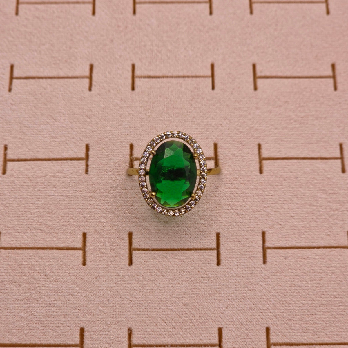 Emerald Halo Ring