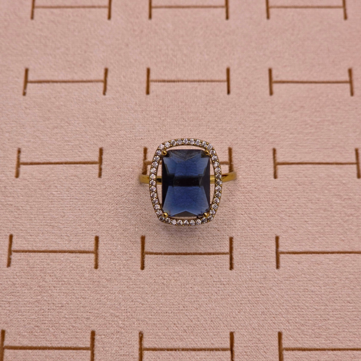 Midnight Blue CZ Halo Ring