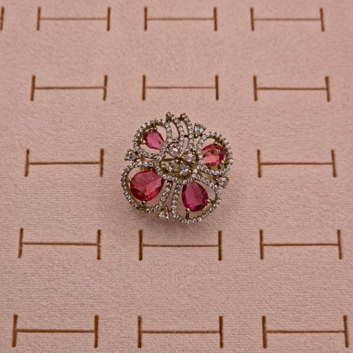 Ruby Floral Statement Ring