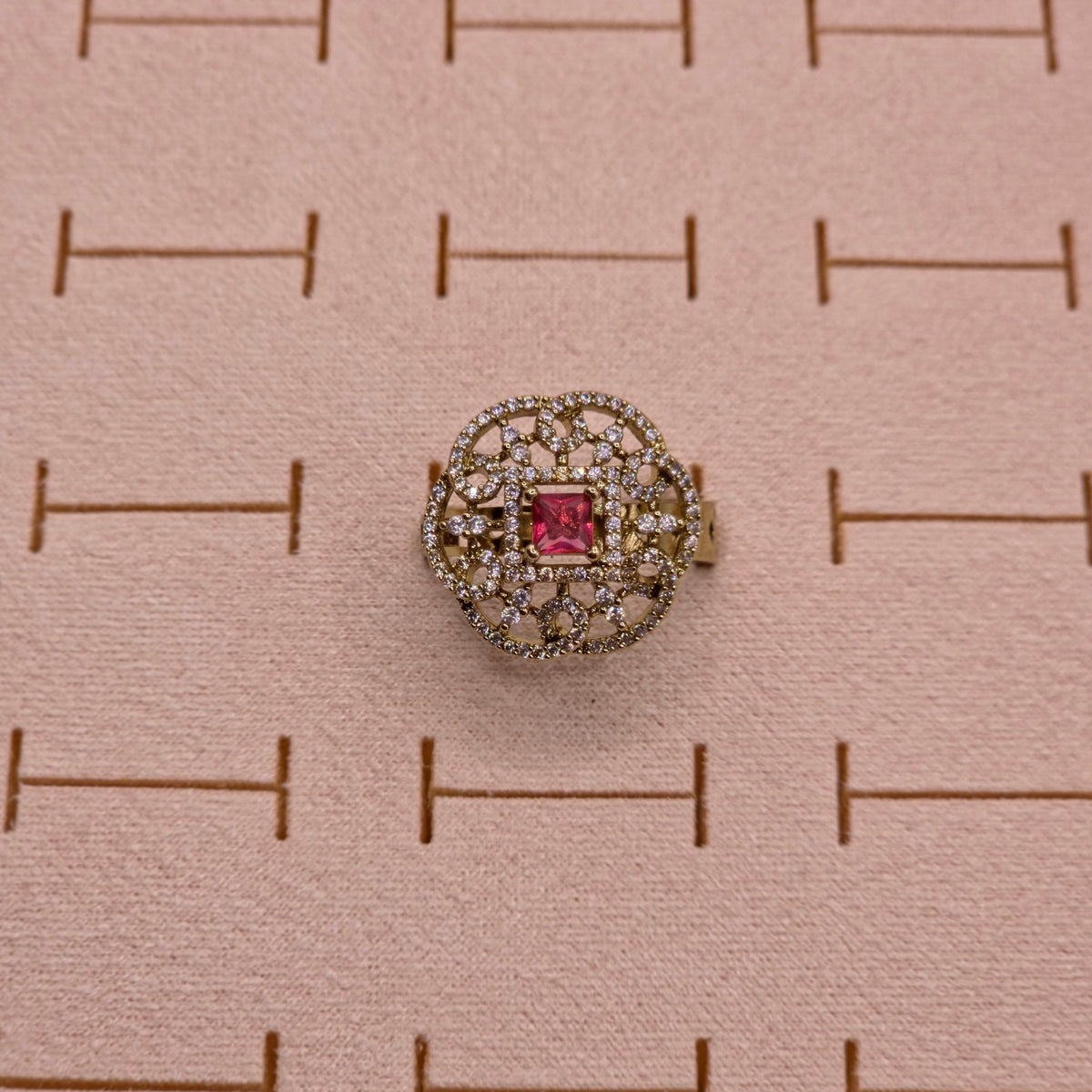 Ruby Square Filigree Statement Ring