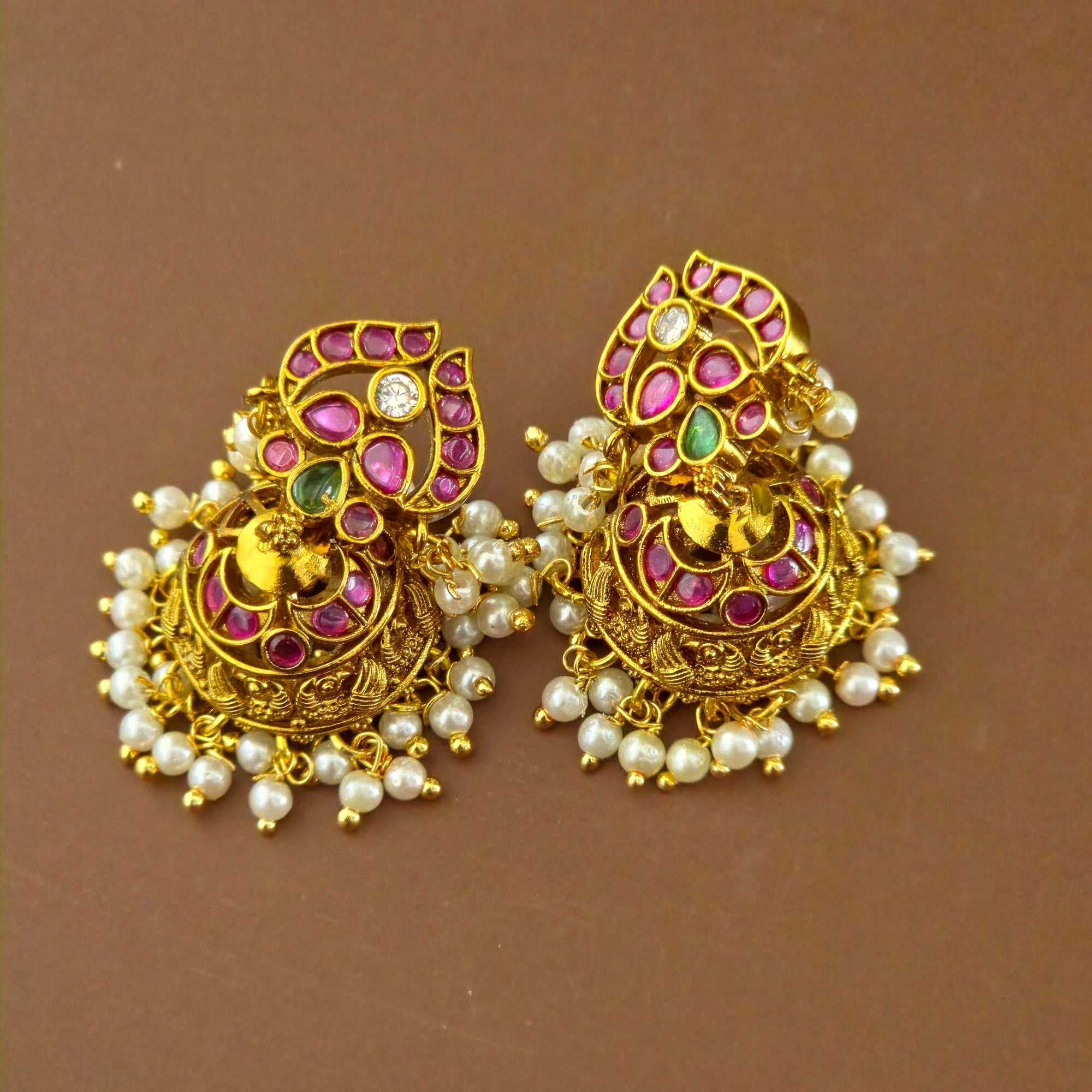 Ruby Peacock Antique Necklace Set