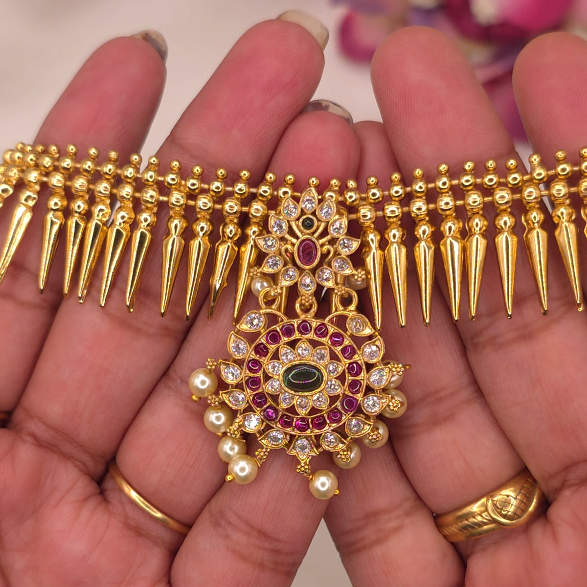 Peacock Spike Necklace Set
