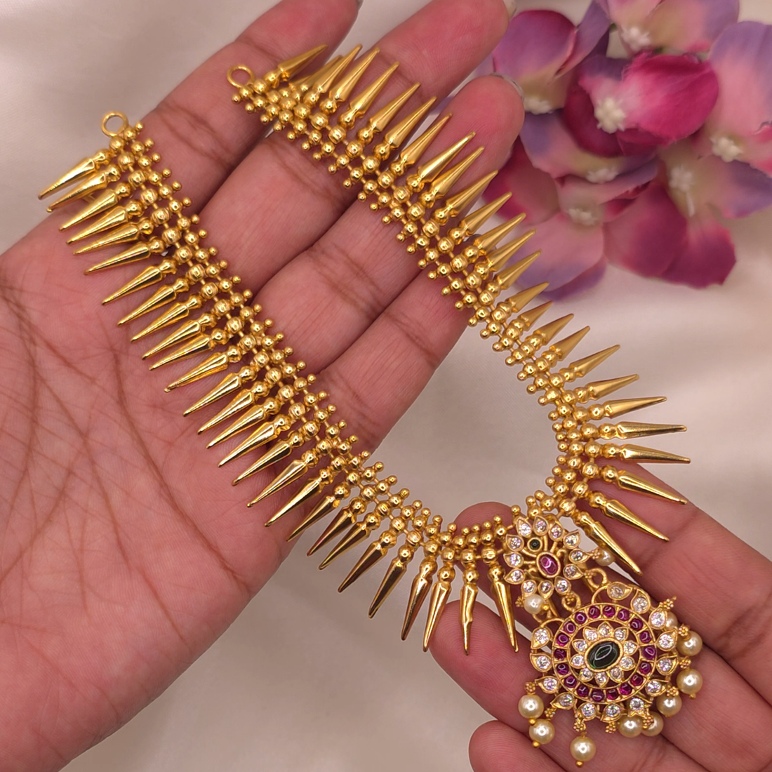 Peacock Spike Necklace Set