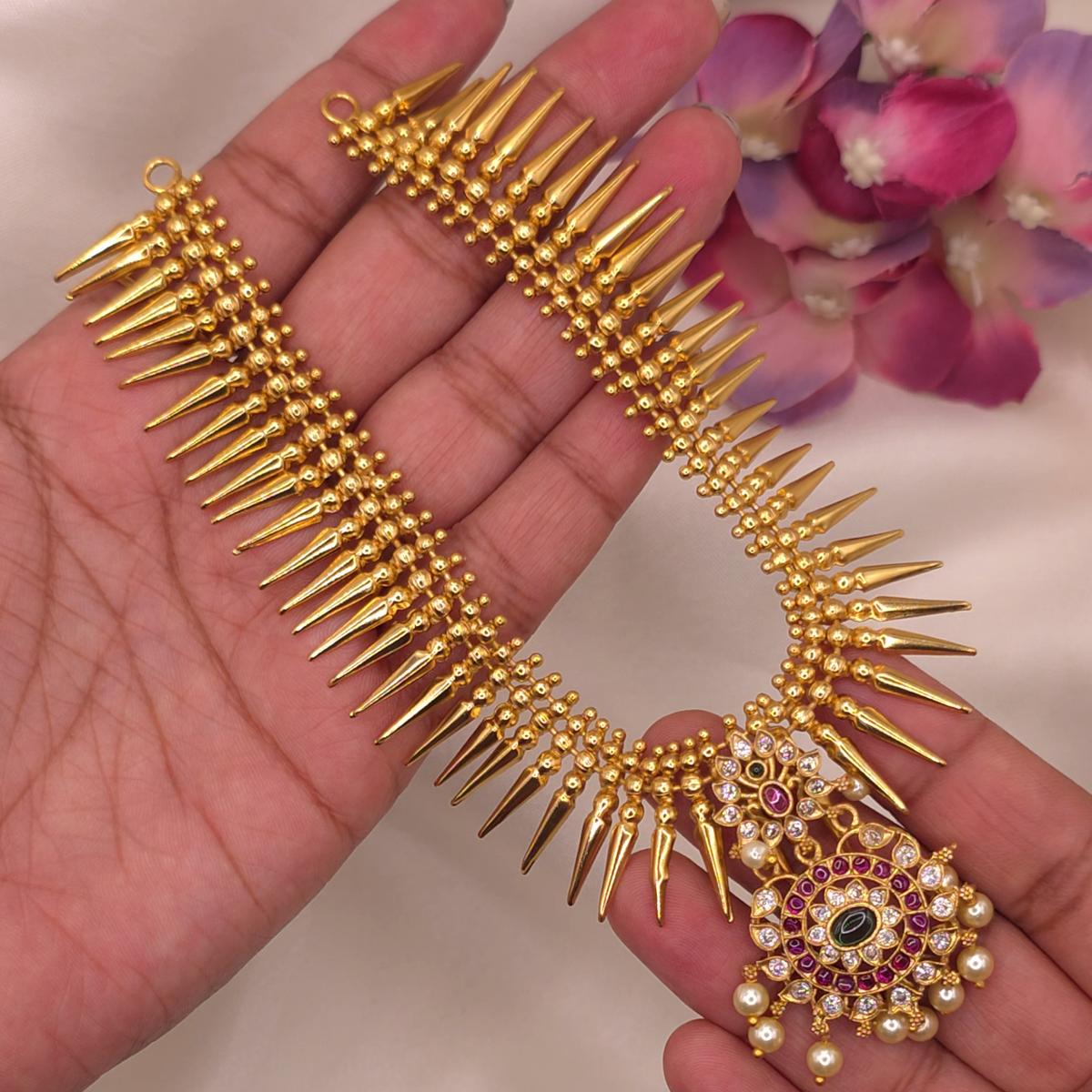 Peacock Spike Necklace Set