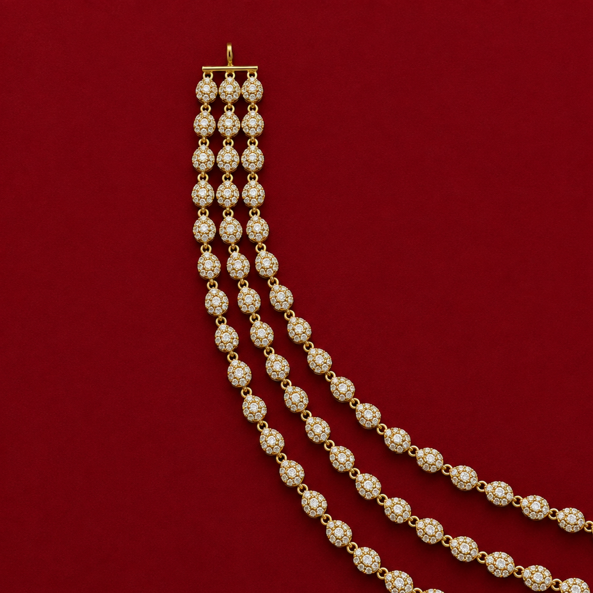 Triple Layer CZ Necklace Set