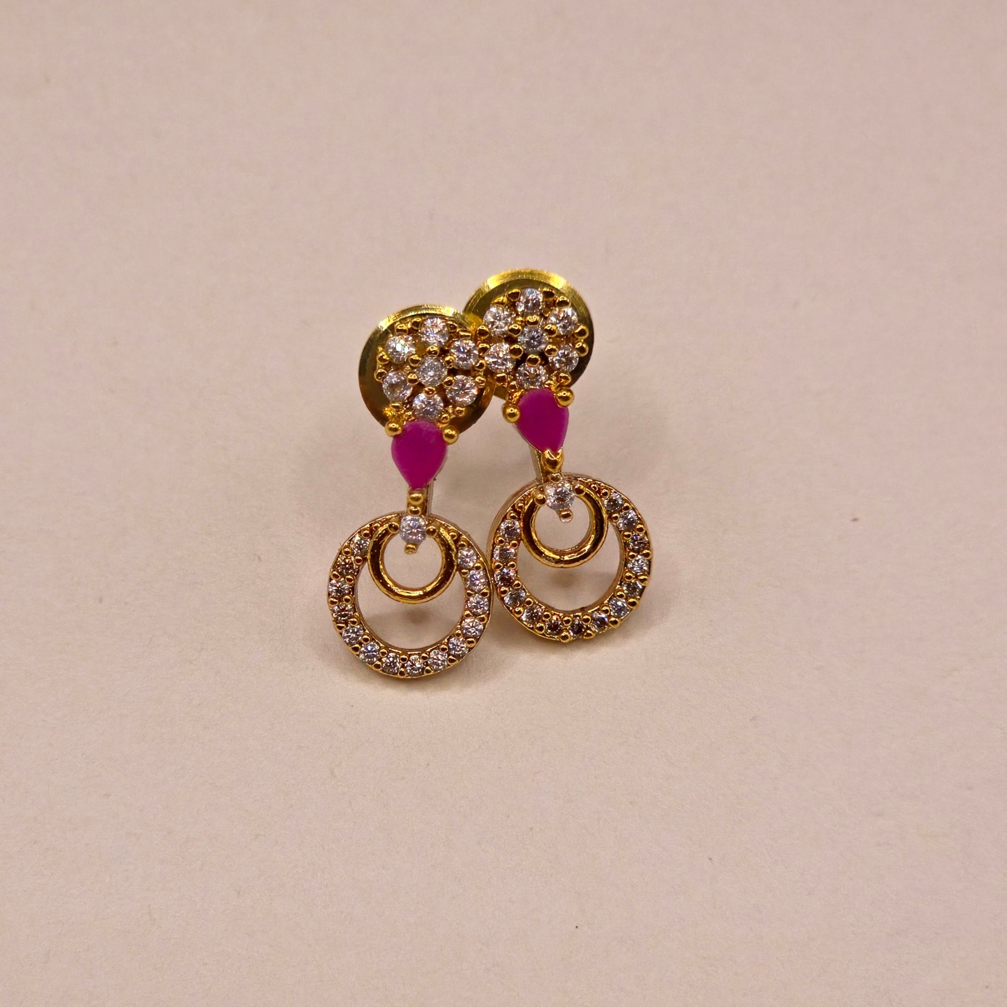 Ruby Swirl CZ Necklace Set