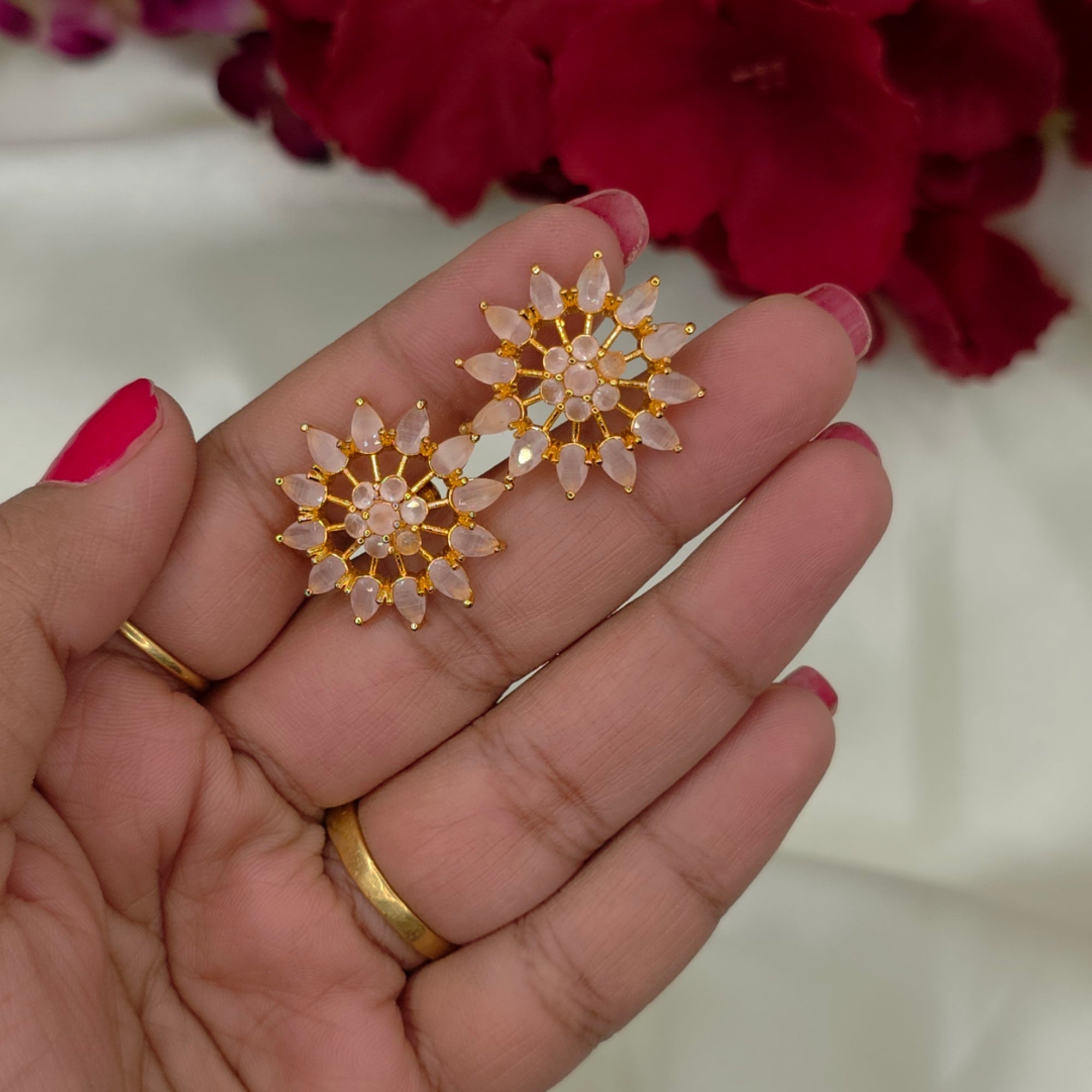 Sunburst Floral Stud Earrings