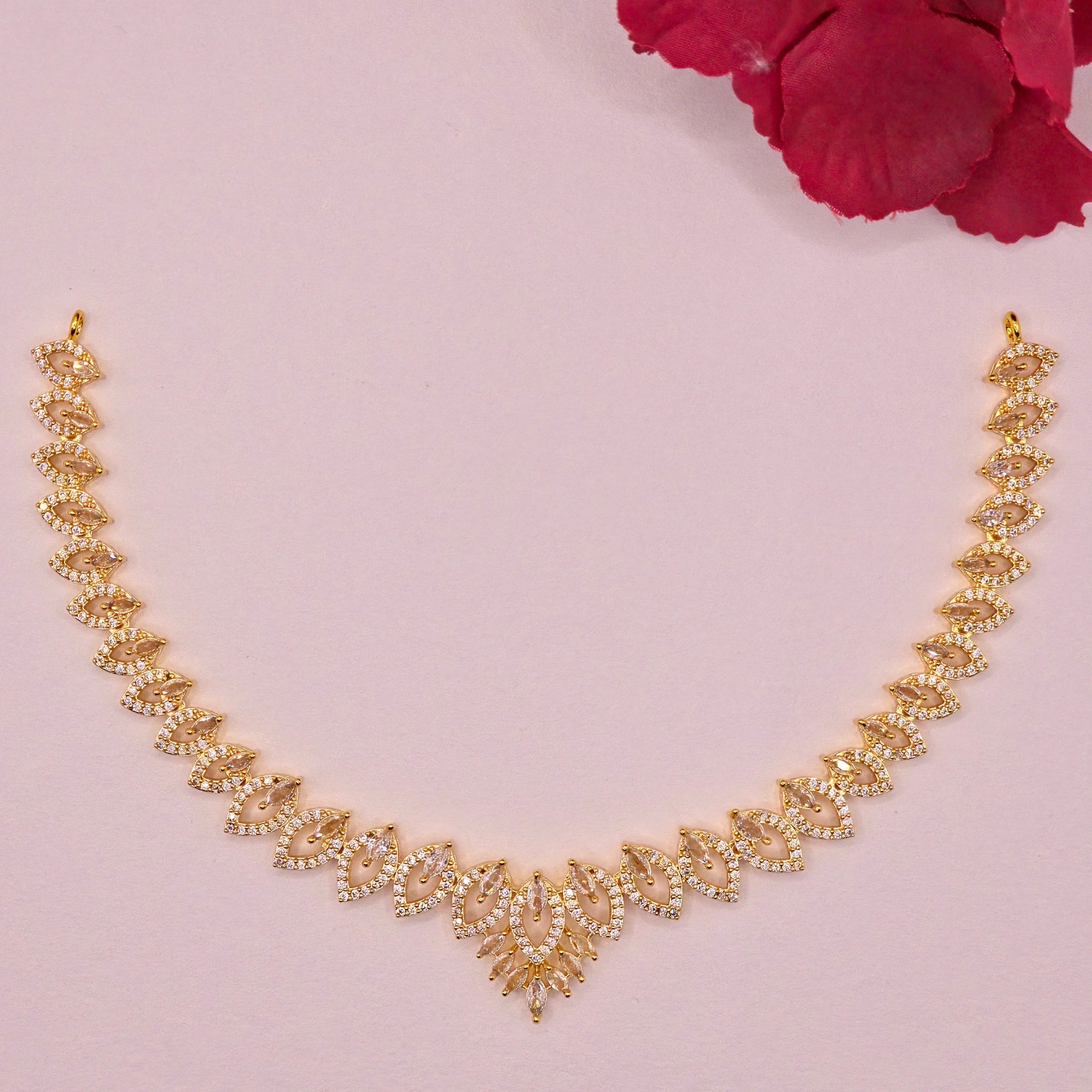 Crystalline Paisley CZ Neckpiece Set