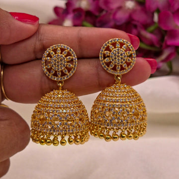 Royal Radiance CZ Jhumka Earrings