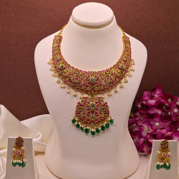 Royal Kempu Peacock Haram Set