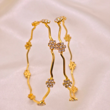 CZ Floral Station Bangle Set