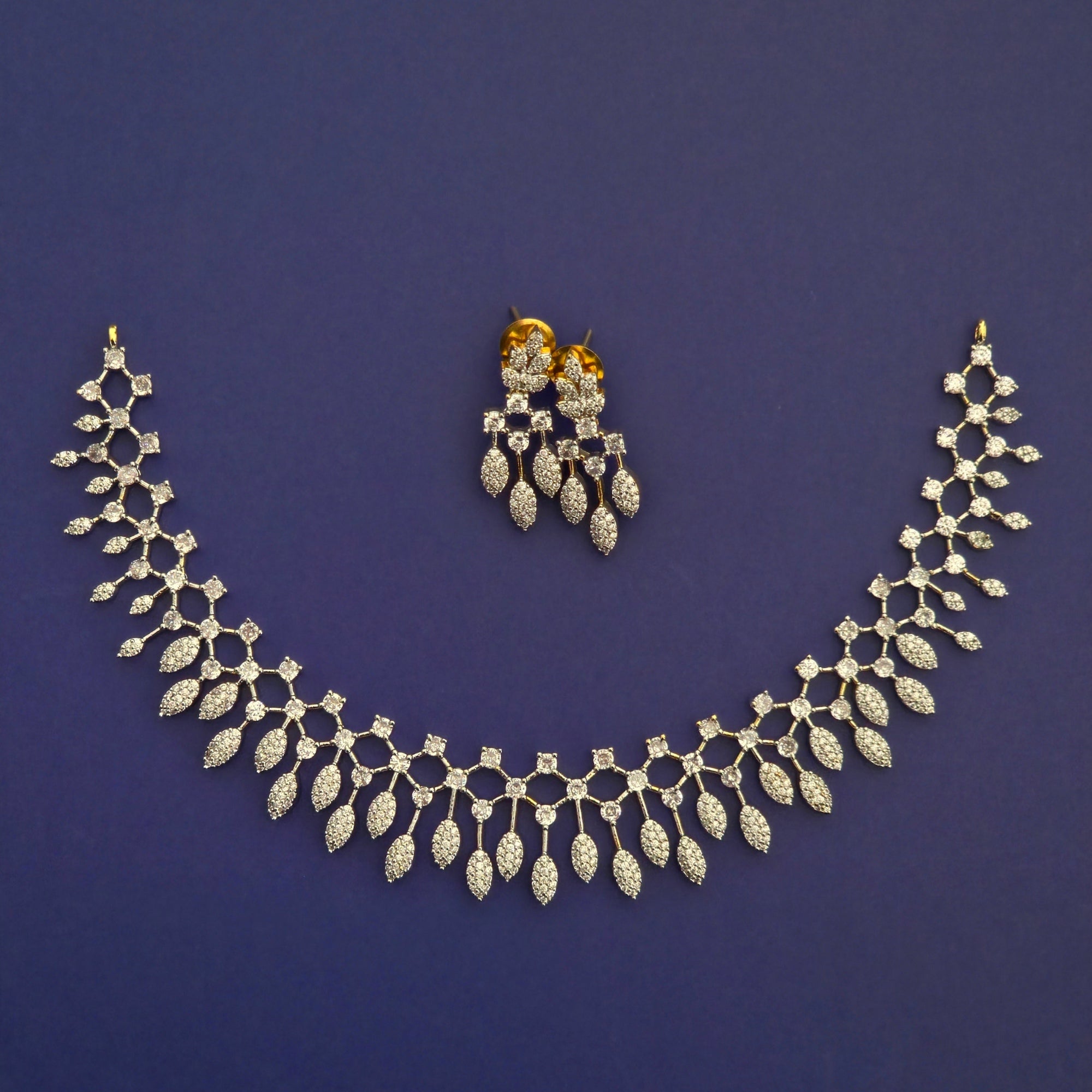 CZ Marquise Leaf Necklace Set