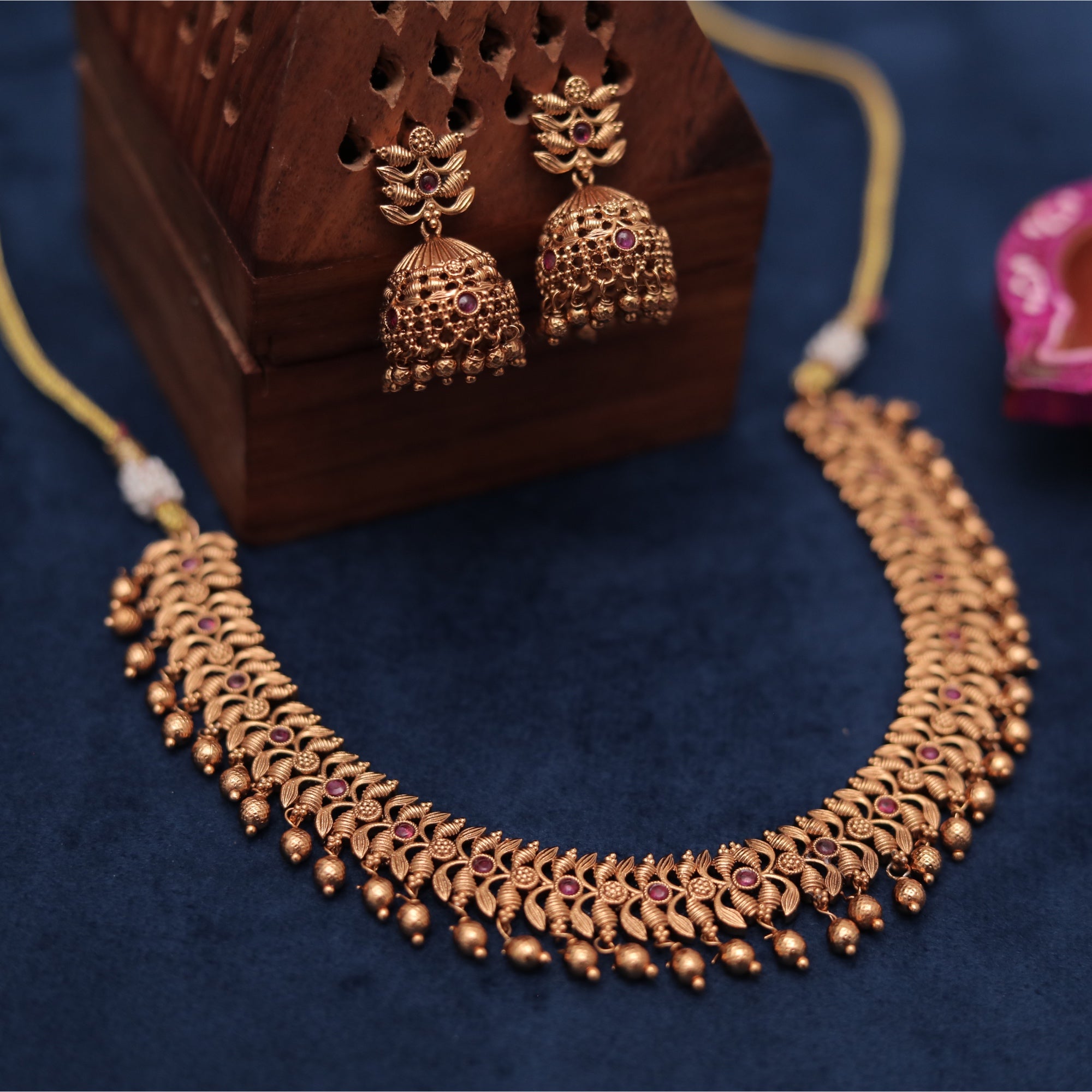 Antique Ruby Vine Necklace
