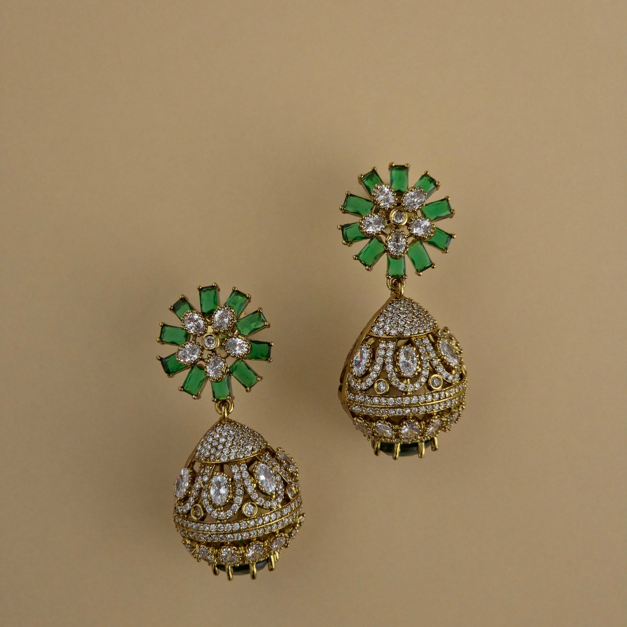 Royal Emerald Victorian Floral CZ NeckSet