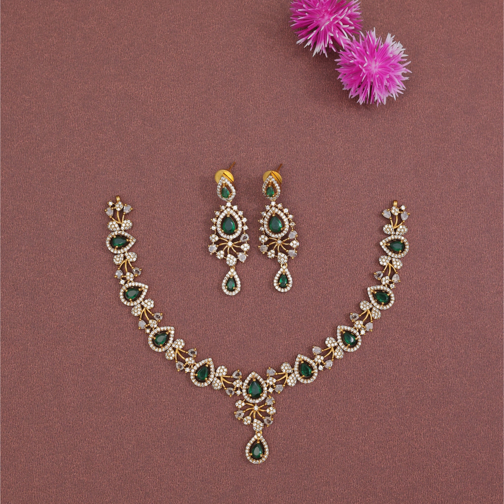 Emerald Floral AD Neckpiece