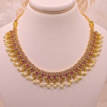 Ruby & Pearl Antique Gold Choker Set
