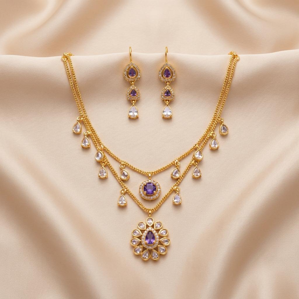 Royal Violet Layered Bloom Set