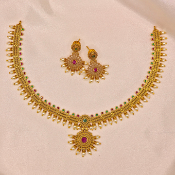Ruby Emerald Pearl Antique Set